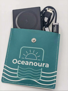 Petite pochette en PU recyclé avec NFC et gravure laser, étui magnétique pour câbles, organiseur portable écologique pour usage quotidien - Product Image 3