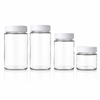 Frascos de Vidrio Transparente Ergo para Alimentos de 100 ml, 212 ml y 380 ml con Tapa Metálica Plateada
