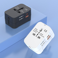 Adaptateur de voyage universel avec USB C, chargeur mural tout-en-un pour le monde entier avec adaptateur de prise secteur pour les États-Unis, l'UE, le Royaume-Uni et l'Australie