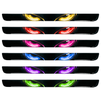 4 autocollants de protection de seuil de porte de voiture en époxy motif œil de démon, plaque anti-rayures pour marchepied, accessoires de modification intérieure automobile