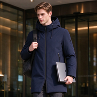 Veste Rembourrée Homme Capuche Polyester Coupe-Vent Hiver Logo Personnalisé