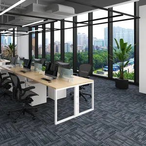 Tapis d'hôtel de luxe PP nylon jacquard tapis de bureau commercial carreaux PVC sol tapis carré 50x50