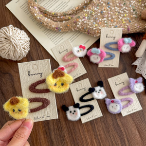 Nuevos pasadores de pelo de ganchillo de peluche con diseño de dibujos animados <span class=keywords><strong>para</strong></span> niñas, bonitos y dulces, accesorios <span class=keywords><strong>para</strong></span> el cabello y la cabeza - Product Image 2