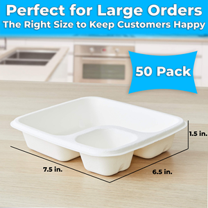 Contenedores Portátiles de 2 Compartimentos para Nachos y Queso, de Bagazo de Caña de Azúcar, 12 oz, para Fiestas y Noches de Cine - Product Image 4