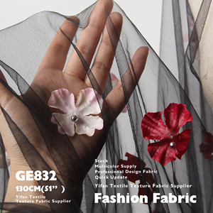 Nuevo estilo flor <span class=keywords><strong>estambre</strong></span> diseño perspectiva malla 3D bordado tela para vestido <span class=keywords><strong>de</strong></span> novia ropa para niños - Product Image 5