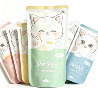Pochette d'emballage alimentaire pour animaux de compagnie, personnalisée, imprimée, avec fermeture éclair, résistante à l'humidité, en matériau MOPP+PET+PE