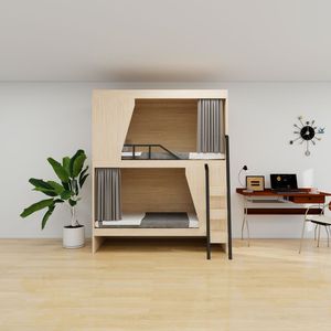 <span class=keywords><strong>Cama</strong></span> Alta de Madera Tamaño Completo con Diseño de Cápsula - <span class=keywords><strong>Cama</strong></span> Moderna que Ahorra Espacio para Dormitorios en Apartamentos y Escuelas - Product Image 2