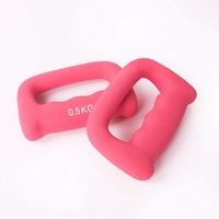 Support de fitness de gymnastique portable pour femmes d'approvisionnement d'usine avec tête carrée en fonte de couleur petit ensemble d'haltères en vinyle néoprène