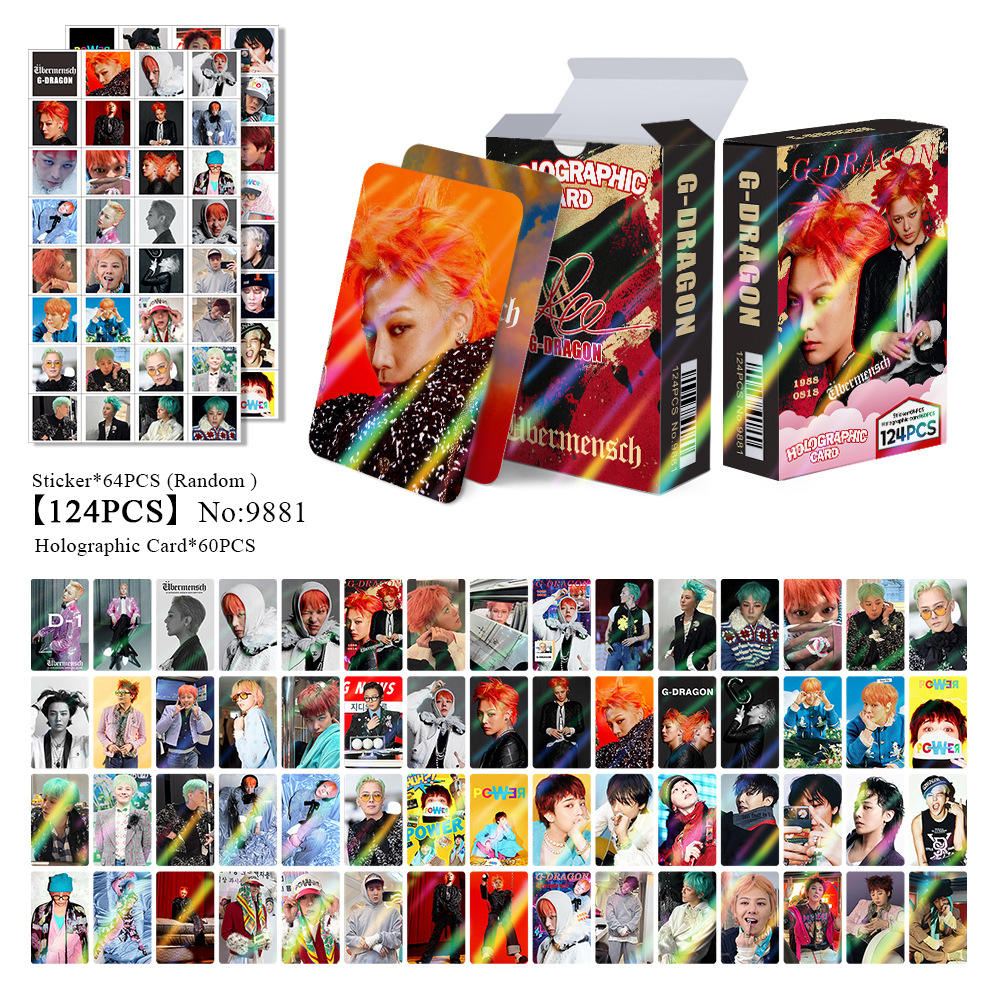 Kpop 124pcs/box Holographic Laser Card Bigbang G-Dragon U Album HD