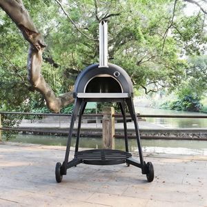 Beetle-style Outdoor Kitchen Pizza Oven - Portable Wood/Charcoal Stainless Steel High-Temp Pizza Oven &amp; <strong>BBQ</strong> - Product Image 4
