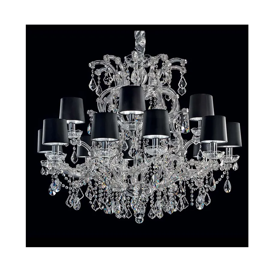 Modern indoor lighting fixtures dining room customized large crystal lighting with hood maria crystal chandelier