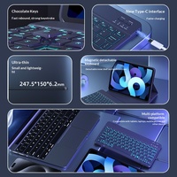Étui de protection en cuir sans fil BT pour tablette iPad, clavier rétroéclairé RGB à ciseaux, Type-C, 68 touches, ultra-fin, pliable, magnétique, avec stylet
