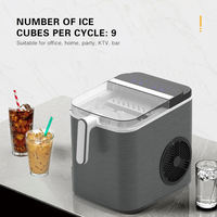 12kgs/24hrs Comptoir Ménage Rapide Glace Out Tactile Panneau De Commande Portable Automatique Machine À Glaçons avec Scoop