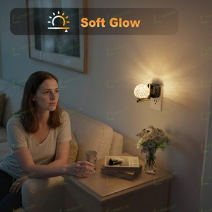 Lampes de <span class=keywords><strong>nuit</strong></span> LOHAS Ball, changement de couleur RVB, à brancher sur le mur, boule de cristal 180 °   Lampes de <span class=keywords><strong>nuit</strong></span> murales rotatives pour chambre à coucher et couloir - Product Image 5