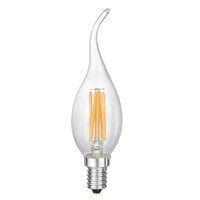 Bombillas LED de Filamento Estilo Clásico de 1W 2W 4W 6W, C35 E12 E14, Mini Bombillas LED Tipo Vela para Lámparas de Araña, Lámparas Colgantes, Ventiladores de Techo y Candelabros