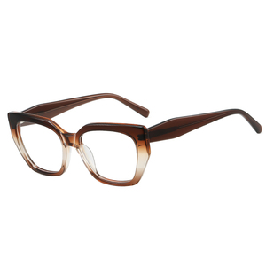 MS 18108 <span class=keywords><strong>Lunettes</strong></span> anti-lumière bleue pour femmes en acétate, verres en résine à motif floral, monture intégrale, branches losanges, style raffiné - Product Image 2