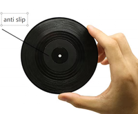 Sous-verres en PVC, lot de 6, sous-verres colorés rétro en forme de disque vinyle pour boissons avec étiquettes amusantes, sous-verres de table pour boissons
