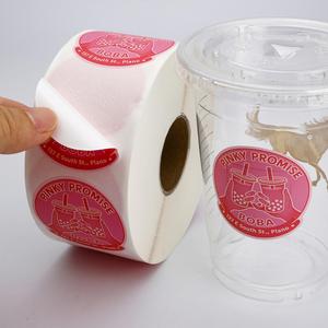 Étiquettes autocollantes rondes Pinky Promise Boba, imperméables, résistantes à la chaleur, écologiques, en PVC, en rouleau, pour gobelets de boissons - Product Image 6