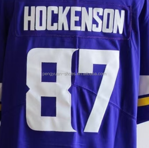 Versand bereit T.J. Hockenson Purple Beste Qualität Genähtes American Football Trikot - Product Image 1