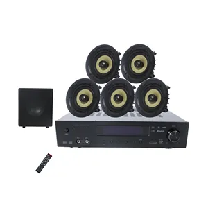 A Digital Audio Video Amplifier, Coaxial Ceiling Speakers and Surround Sound Subwoofer for 5.1 Channel Home Theater System