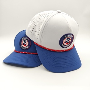 Custom Waterproof Rubber PVC Leopard Dot Dobby Argyle Patch Rope <b>Hat</b> Original Laser Cut Hole Polyester Snapback Sports <b>Caps</b> - Product Image 1