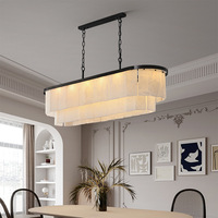 Luminaires suspendus en cuivre E14 blanc chaud en albâtre espagnol pour salon, lustres en marbre naturel et noir
