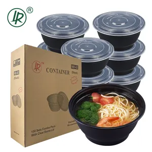 LR 42OZ 1140ML Togo Containers 150sets/carton Catering Round Plastic Disposable Noodle Soup Ramen Bowl