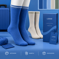 Chaussettes de compression de voyage en coton peigné et élasthanne, lot cadeau, avec soutien gradué du mollet, ajustement gradué et placement du motif