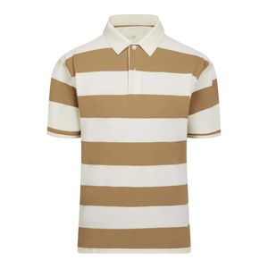Polo à rayures personnalisées polos confortables pour hommes tissu décontracté en coton et polyester uni de rugby pour polos - Product Image 1