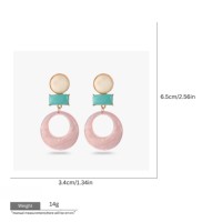 Boucles d'oreilles pendantes en résine rose de qualité supérieure, forme boucle, style déclaration, pour femme, bijoux fantaisie, cadeau, collection Printemps, vente en gros