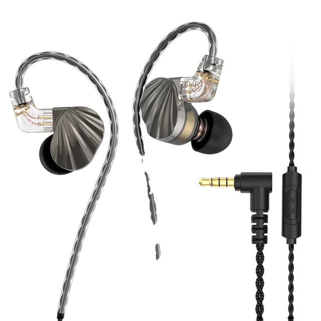 Wired In-Ear Monitors Headphones with 1.2m Aux Cable Dual-Dynamic Driver Earphones for Music E-sports