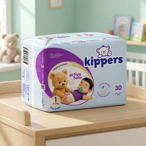 Pañales para Bebé Kippers Talla 1, 30 Unidades, Pañales Desechables con Cinta Adhesiva, Tela No Tejida, Impresos, Suaves, Transpirables, de Alta Absorbencia - Product Image 3