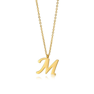 Collar con Colgante de Letra <span class=keywords><strong>m</strong></span> en Oro, Joyería de Acero Inoxidable <span class=keywords><strong>M</strong></span>ás Vendida - Product Image 1