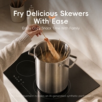 Olla freidora profunda de acero inoxidable 304 con cesta y tapa, olla multifuncional para pasta para cocina casera