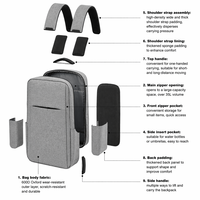 Mochila para Portátil de Negocios, Unisex, Diseño Minimalista, Duradera, Transpirable, con Carga USB, Poliéster Oxford, 20-35L, Ideal para Viajes Diarios