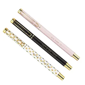 2023 מכירה לוהטת עט לוגו מותאם אישית מתכת רולר עט אישית הדפסת דפוס מתנה עט עבור גברת