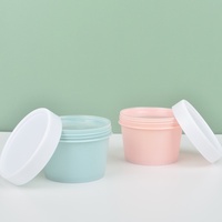 Pot de crème corporelle vide de 100 ml, coloré, avec couvercle blanc, de forme ronde, pour soins de la peau, lait corporel, gel d'aloe vera, pots en plastique PP, bouteilles de crème glacée