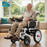 Fauteuil roulant électrique pliable léger pour personnes âgées et handicapées, capacité 150 kg, cadre en acier carbone, moteur 500 W
