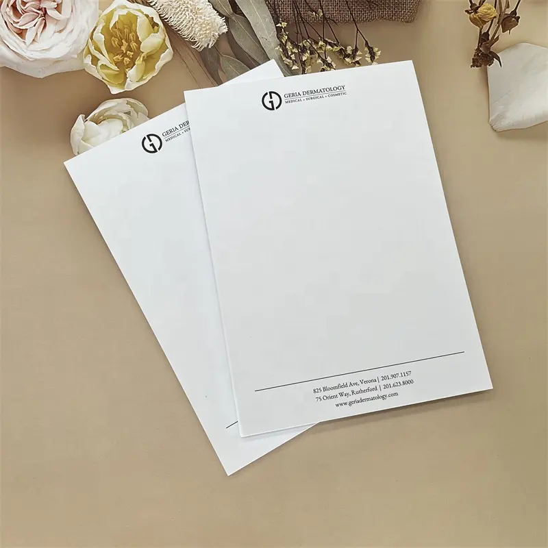 Taille Personnalisée Blanc Uni A5 A4 Bloc-Notes Logo Imprimé Papeterie d'Affaires Bloc-Notes Papier à lettres Bloc-Notes