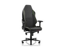Chaise de jeu de luxe AJUNION, siège en cuir et tissu, chaise de jeu ergonomique avec accoudoirs 4D et système de soutien lombaire à 4 directions