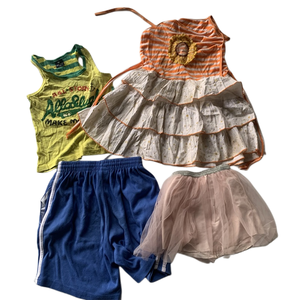 Abbigliamento Estivo di Seconda Mano per Bambini, T-Shirt e Gonne Colorate in Poliestere per Ragazzi e Ragazze, Uso Quotidiano per i Più Piccoli - Product Image 1