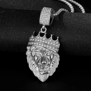 Yunnique – collier avec pendentif tête de lion, en acier inoxydable plaqué or, bijoux Hip Hop pour hommes, accessoire de fête - Product Image 2
