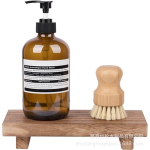 Wooden Bathroom Shelf Rectangular Freestanding Soap Tray Organizer Durable Storage Rack For Home Decor - Product Image 4