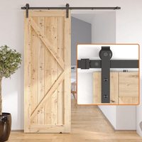 Kit de quincaillerie robuste pour porte de grange coulissante double, avec rails et roulettes silencieuses pour armoire