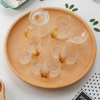 Plateau de service rond en bois de hêtre et bambou, multi-usages, pour desserts et fruits, vente en gros