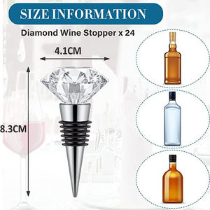 Tapón personalizado botella vino Diamante tapón de vino para boda al por mayor de aleación de acero inoxidable Zinc cristal tapones de vino - Product Image 6