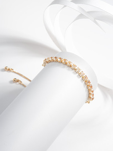 Square Cubic Zirconia Tennis <b>Bracelet</b> Adjustable Slide Chain Women Sparkling <b>Crystal</b> <b>Bracelet</b> Wedding Bridal Jewelry - Product Image 4