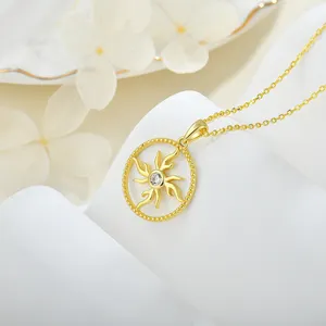 2023 New Sun Necklace Rapunzel Sun Pendant Minimalist Women Wholesale Necklace Souvenir Bridesmaid Gifts Anniversary Gold Plated