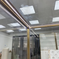 Ensemble de vitrines à bijoux HZD de luxe en fer/acier inoxydable plaqué titane avec éclairage LED pour bijouteries haut de gamme en centre commercial