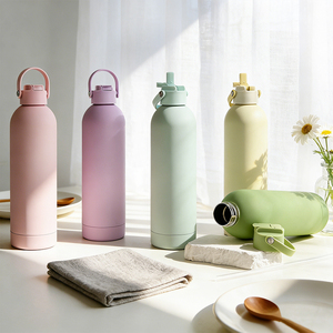 Custom Logo Stainless Steel Vacuum <b>Flask</b> Tumblers Soft Touch 750ml Double Wall Insulated Leak-Proof BPA Free Sports Gym Bottle - Product Image 1